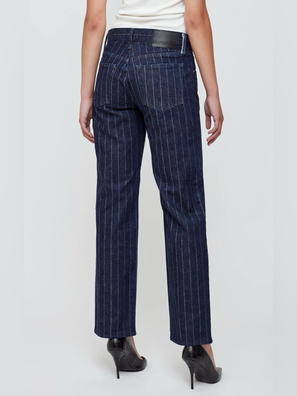 Moussy Vintage Syosset Pinstripe Straight Low-Rise Jeans - Picture 4 of 13